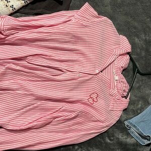 Pink Striped Women's Top
